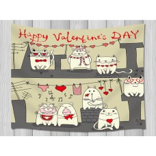Valentine&apos;s Day Greeting Card Wall Hanging Tapestry Smooth Supple Multi-size   253345211312
